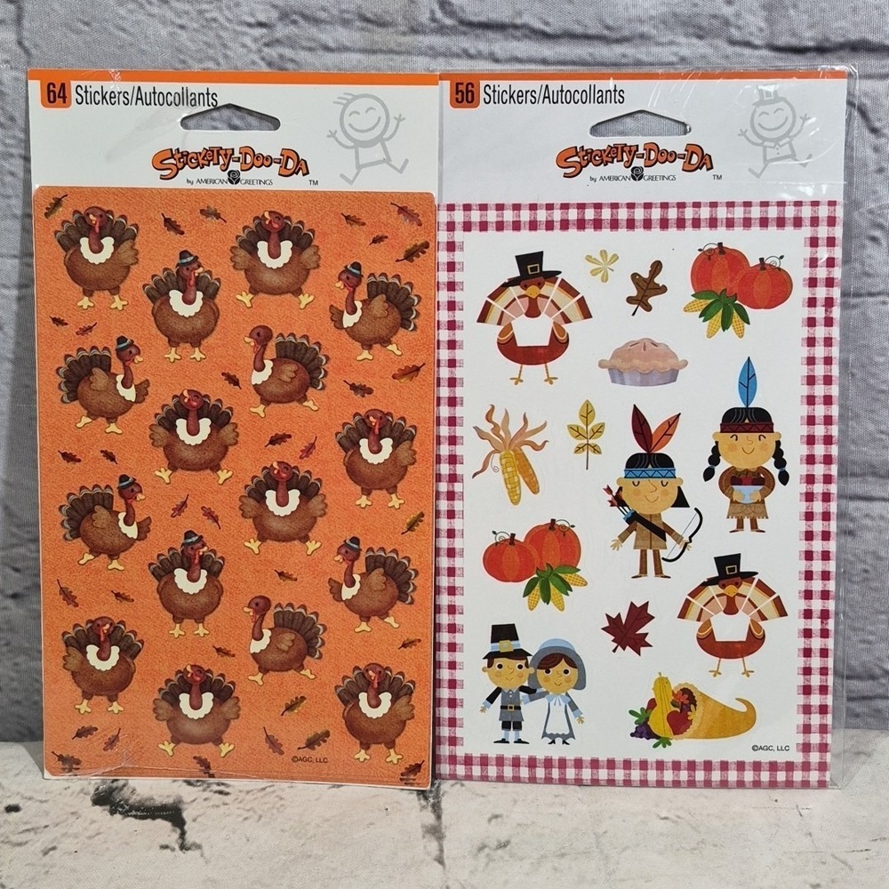 American Greetings Stickety-Doo-Da Scrapbooking Stickers Thanksgiving Lot Of 2